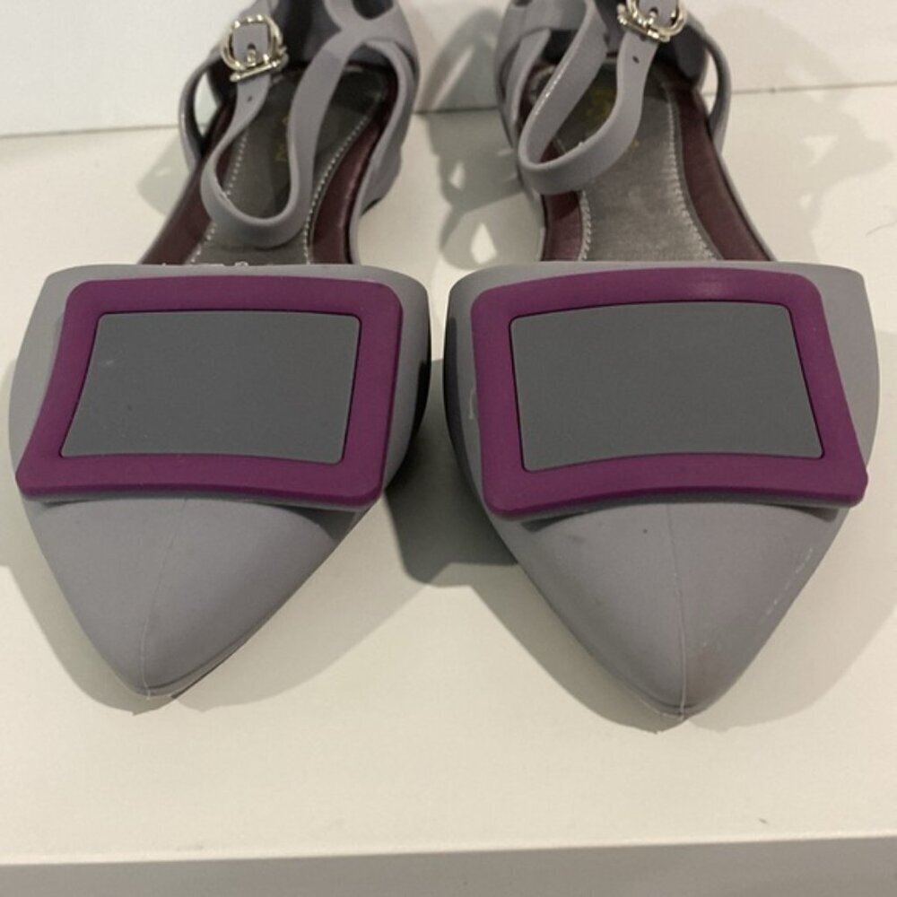 Grey Pointed Shoes Flat Size 37 - Picture 6 of 12